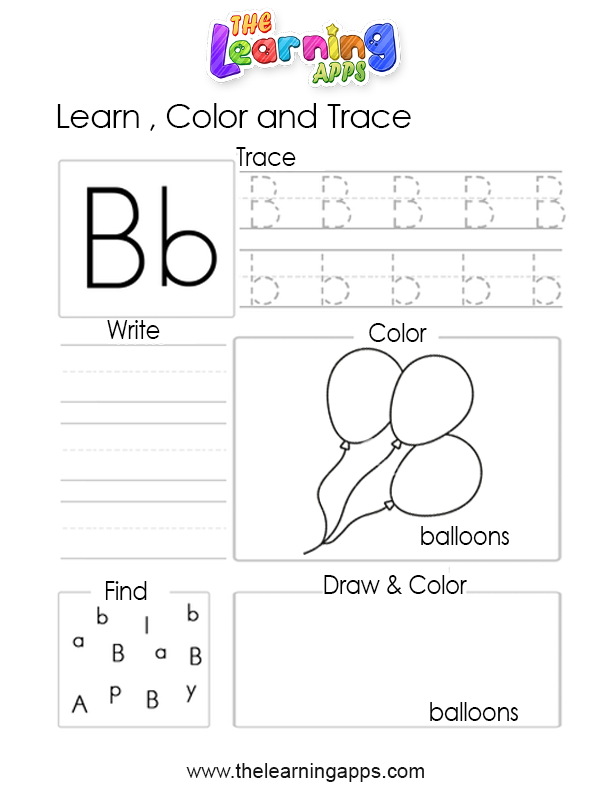 Letter B Worksheets Pdf Recognize Trace Print - Letter B Writing ...