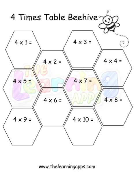 4 Times Table Beehive