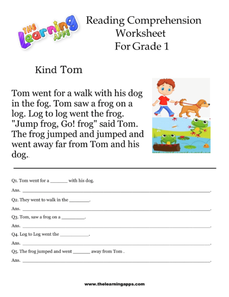 1st Grade Reading Comprehension Worksheets For Free