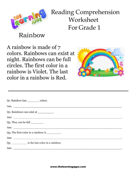 1st grade reading comprehension worksheets for free