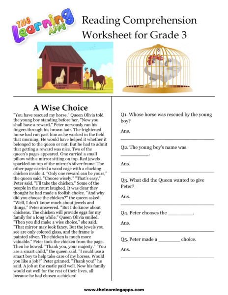 Free Reading Comprehension Worksheets for 2nd Grade